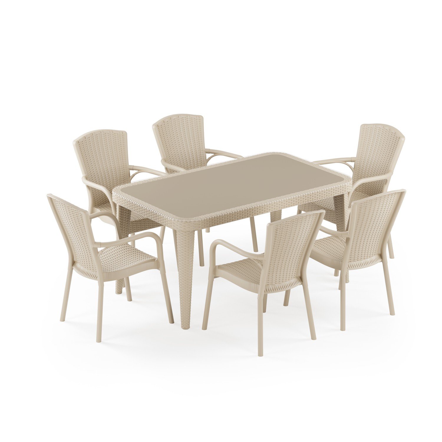 Osaka 90x150 Royal 6 Kişilik Masa Takımı