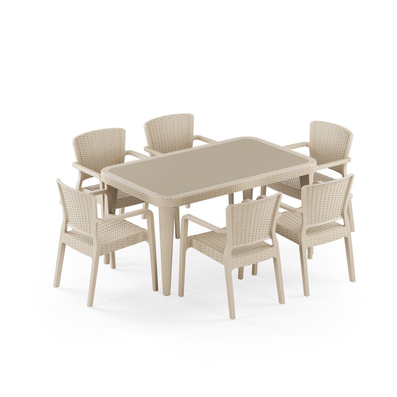 Osaka 90x150 Antares Koltuk 6 Kişilik Masa Takımı